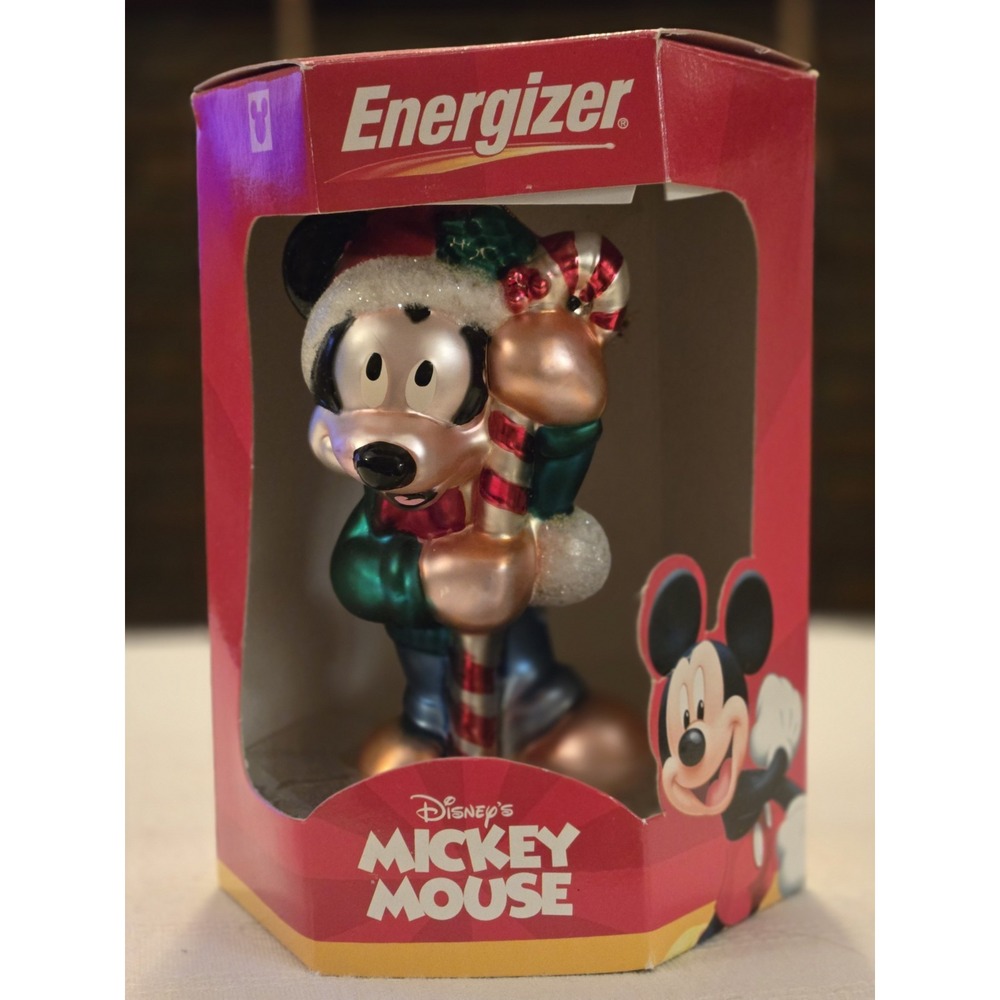Disney Energizer Mickey Mouse Christmas Tree Ornament European Style Blown Glass